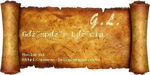 Gáspár Lúcia névjegykártya