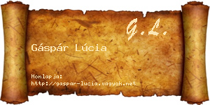 Gáspár Lúcia névjegykártya